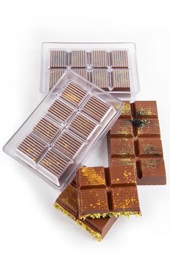 Authentic Polycarbonate Dubai Chocolate Bar Mold Kit (Dry-Use Required) – Professional Deep Bar Mold, BPA Free Food Grade, 8-Cavity Design, More Durable than Silicone Plastic Molds – 1 Piece