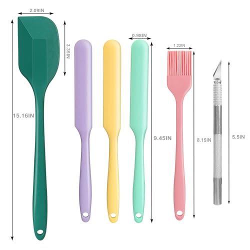 6 PCS Silicone Spurtle Spatula Set for sourdough starter Baking Cooking