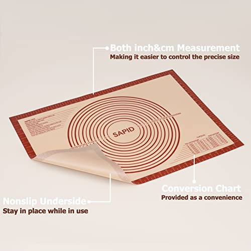 Sapid Thick Silicone Pastry Mat Baking Dough Rolling Extra Large 20" x 28" - color: Red, size: 28"L x 20"W