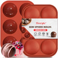 6-Cavity Medium Semi-Sphere Silicone Molds - Hot Chocolate Bomb Molds for Baking, Dome Cakes, Candy, Jelly & Mousse - Reusable, Non-Stick Half Sphere Chocolate Mold Set (2 Pack) - color: 2Pcs, Medium 6-Cavity molds, size: Semi Sphere