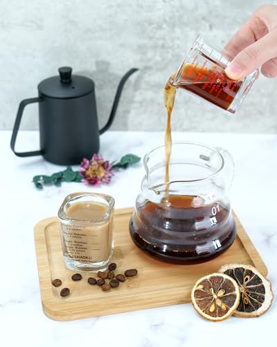 Shot Glass Measuring Cup Set, 2 Pack 2 Oz Square Espresso Glasses (Black) - color: 2 Pack-Square Black