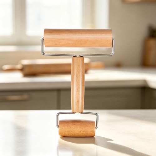 Pastry Roller with Handle,Small Rolling Pin for Dough Baking