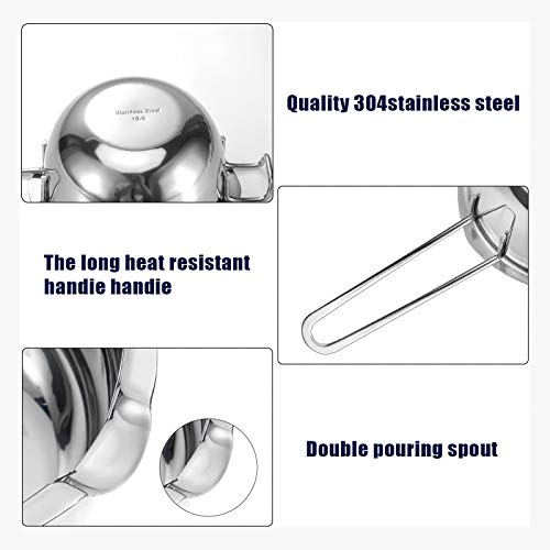 1000ML Double Boiler Pot Set Stainless Steel Melting Pot For Chocolate, Candle and Candy Making (34oz) - size: 1000ML