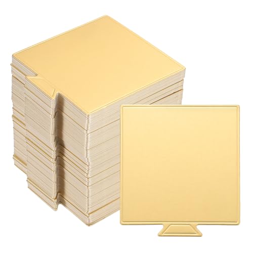 uxcell Mini Cake Boards, Grease Proof 7.2 x 7.2 cm/2.8 x 2.8" Gold 100pcs - color: Gold, size: 2.8 x 2.8 inch