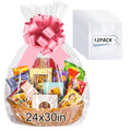 woric 12Pcs 24x30 Inch Clear Cellophane Gift Bags for Gift Baskets - size: 12pcs 24x30 Inch