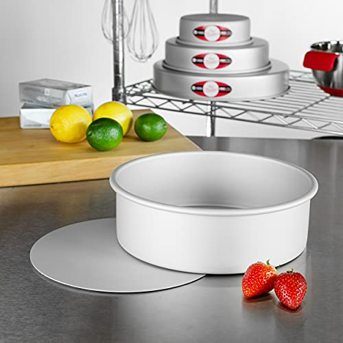 Fat Daddio's PCC-93 Anodized Aluminum Round Cheesecake Pan, 9 x 3 Inch - size: 9 x 3 Inch, style: 3" Depth