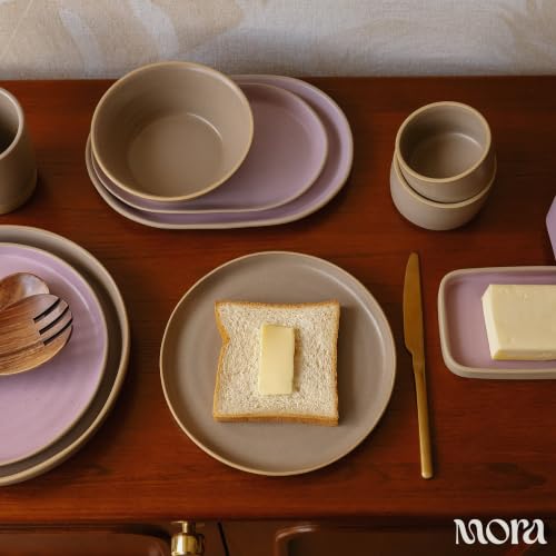 Mora Nano Ramekins Set of 4, 4oz Ceramic Pottery Sauce Cups - Microwave, Oven and Dishwasher Safe - Dusk - color: Dusk, size: Nano