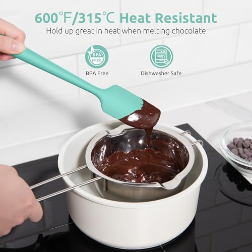 U-Taste Small Mini Silicone Spatula, 9in Rubber Jar Bowl Scraper, Aqua Sky - color: Aqua Sky