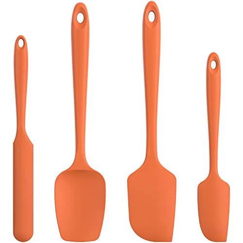 U-Taste Silicone Spatula Set with 600 Degrees Fahrenheit Heat Resistant (Orange) - color: Orange