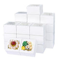 150pcs White Small Cake Box,4x4x2.5 Inch Bakery Boxes with Window,gift boxes bulk for Mini Cake Pastry Dessert Strawberries Chocolates Cupcakes with Stickers - color: White/150pcs