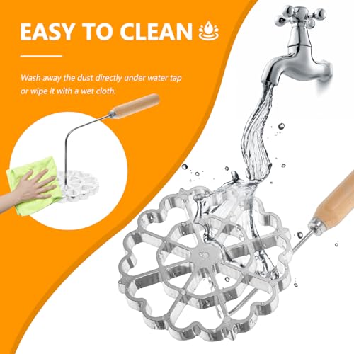 Lurrose Funnel Cake Maker: Rosette Iron - Pizzelle Iron Star Waffle Moulds - size: 32X12X12CM