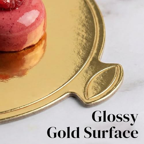 HANSGO Mini Round Golden Cardboard Cake Base, Mousse Cake Boards 100 PCS - size: Round Cake Base