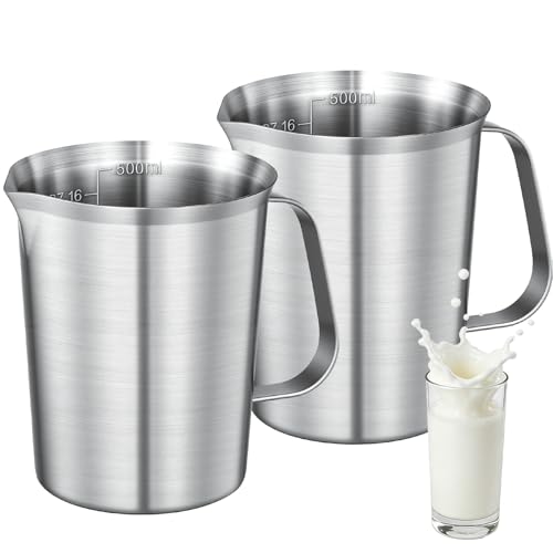 Stainless Steel Metal Measuring Cup w/Handle for Liquid,16&16oz - size: 16 oz+16 oz