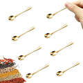 8 PCS Tiny Stainless Steel Spoons for Spices Jars, Mini Size 2.87", Cute Small Stainless Steel Condiment Spoons for Spices, Salt, Sugar, Pepper, Honey (8 PCS, 2.87", Gold) - size: 2.87Inch(7.3cm)-Gold