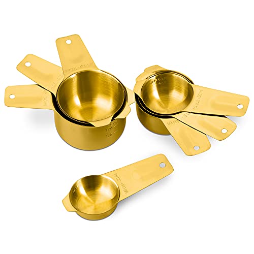 7-Piece 18/8 Stainless Steel Measuring Cups Set, Gold - color: Gold, size: 7 Piece
