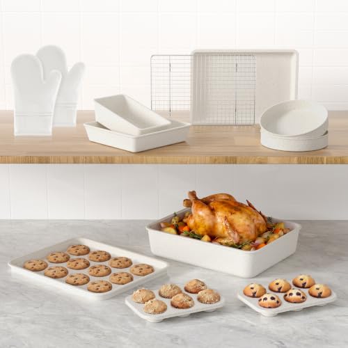 Wildone 13-Piece Baking Pans Set, Nonstick Bakeware Sets, White - color: White