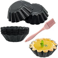 12Pcs Egg Tart Molds, 3-Inch Nonstick Tart Pans with Silicone Brush