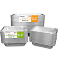 USA-Made Aluminum Foil Pans - Set of 50 Full Size 21" x 13" and 100 Half Size 9" x 13" Disposable Aluminum Trays for Chafing Racks - Great for Cooking, Heating, Food Storing - style: 150 Pans