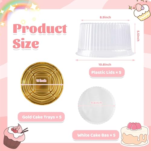 NPLUX 5 Pack Halloween Cake Boxes, 10.8x5.5 Cake Containers for Delivery