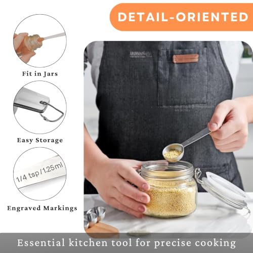 21PCS Measuring Cups and Spoons Set, Include 7 Nesting Measuring Cups, 9 Measuring Spoons and 5 Mini Spoons, Stainless Steel Metal Measuring Set, Kitchen Gadgets for Cooking & Baking - size: 21PCS Set