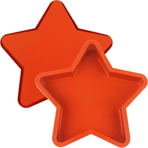 2Pcs Silicone Star Cake Pan for Baking, 10Inch Large Nonstick Silicone Star Shaped Cake Mold for Baking Cake - size: 10Inch Star Cake Pan