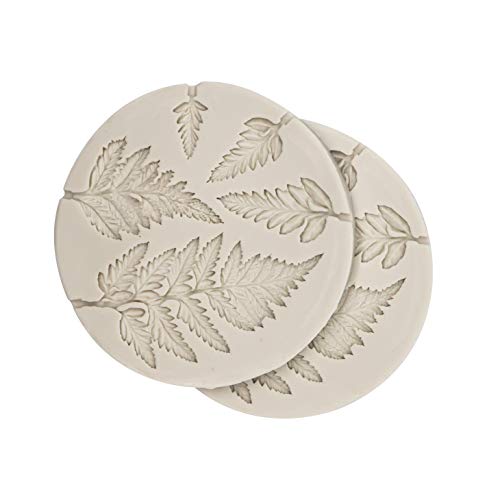 2 Piece Leaf Fondant Silicone Mold, Fern Mold 3D Mini Maple Shaped Leaves DIY Cake Mold Cupcake Decoration, Gum Paste Fondant Mold Cake Border Cupcake Silicone Lace Mat Mold