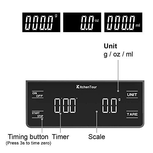 KitchenTour Coffee Scale with Timer - size: EK6002