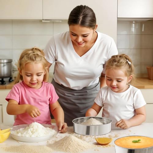 7 Inch Round Cake Pans, 3PCS Stainless Steel Cake Pan &100 Parchment Paper - size: 7 inch set of 3