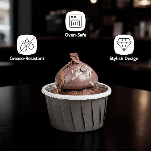 Restaurantware 1 oz Round Gray Paper Small Baking Cup, 200 Pack - color: Gray, size: Small