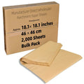 18x18 Parchment Paper - 2000 Bulk Sheets, Industrial Grade - color: Brown, size: 18.1"x18.1" (46x46cm) - 2000 sheets