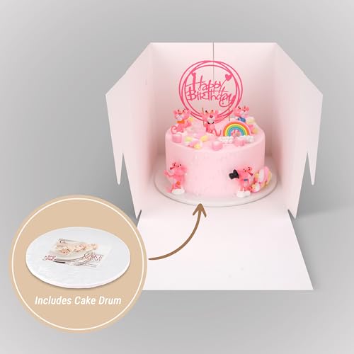Cakebon Cake Box with Boards 12" Gold Round Smooth Cake Drum 1Pack - size: 12 inch, style: Gold - 2 Pack