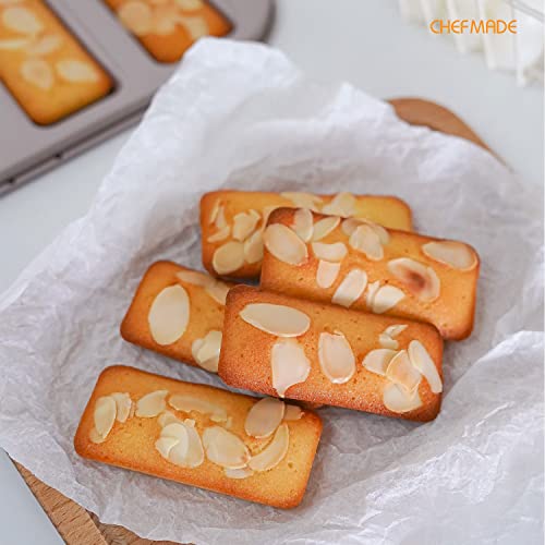 CHEFMADE Financier Cake Pan, 8-Cavity Non-Stick Muffin Pan Biscuits Cookies Bakeware for Oven Baking (Champagne Gold) - size: 03 - Financier Mini 8 Cups