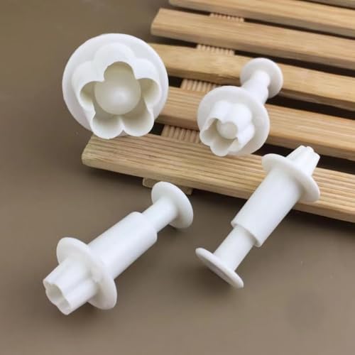 1 Set Fondant Flower Cutter, Flower Plunger Cookie Cutter, Cake Decorating Tools, Dessert And Candy Sculpting Tools, Baking Accessories