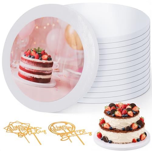 12PCS Cake Boards 12 inch Round, 1/2" Thick White Cake Drums - color: 1/2in-12pcs-12in