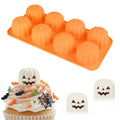Halloween Pumpkin Silicone Mold for Chocolate,8 Cavities Chocolate Molds,Funny 3D Halloween Chocolate Candy Molds for Soap Pudding Jelly Cakes Making - color: Style3