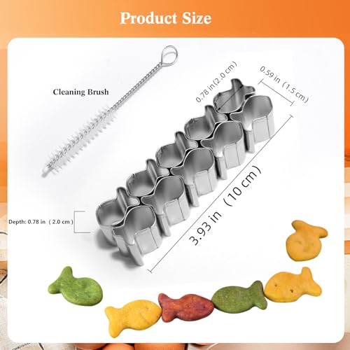 2Pcs Goldfish Cracker Cutters, 18/8 Stainless Steel Food-Grade for Baking