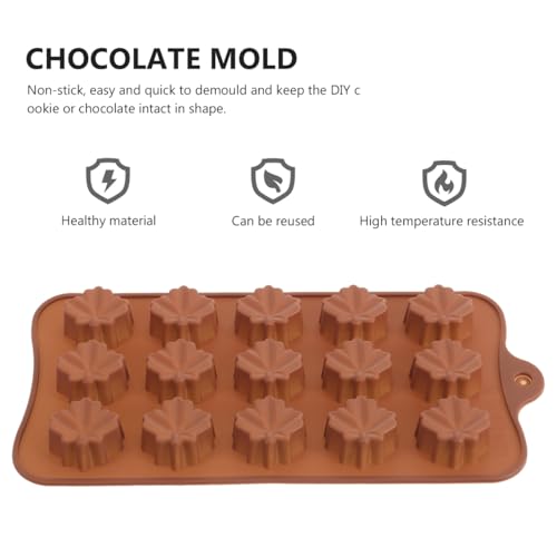 YARNOW Silicone Maple Leaf Baking Mold Set 2 Pcs Flexible Chocolate Candy Fondant Mold for Autumn Baking and Diy Kitchen Tools 8.26X4.33 Inches