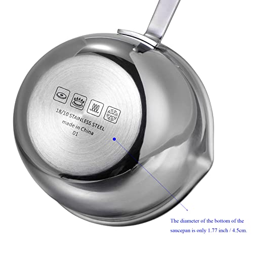 6.76 Oz Mini Butter Warmer Stainless Steel Small Melting Pot For Stove Top 0.2 Quart - size: 200 milliliters