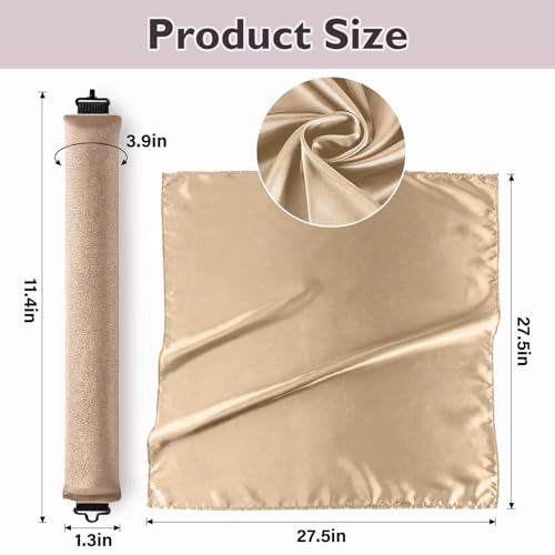 Overnight Hair Curlers Heatless Curls - 6 Pcs No Heat Blowout Curling Rods to Sleep In with Satin Hair Scarf - color: Khaki