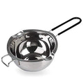 600ML Stainless Steel Double Boiler Pot with Heat Resistant Handle - color: Black handle, size: 600ML
