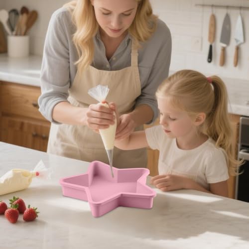2 Pcs Star Shaped Cake Pans 10 Inch Silicone Cake Molds, Nonstick