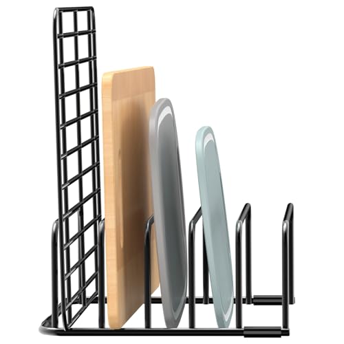 Cutting Board Organizer Storage, Baking Sheet Rack under Cabinet - color: 1pc, Black