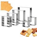 6 PCS Square Cookie Cutter Set - Cookie Cutters (1.5-4 Inch), Stainless Steel Set for Baking, Cookies, Biscuits & DIY - Durable Square Cutters for Holiday & Daily Use
