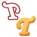 Mighty Gadget Fancy Cursive Letter A to Z Cookie Cutter - 4" Tall Alphabet Baking Mold (Random Color) (T) - color: T