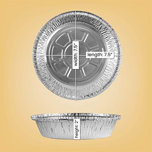PLASTICPRO 7'' Inch Round Tin Foil Pans Disposable Aluminum Pack of 20 - size: 7'' Round