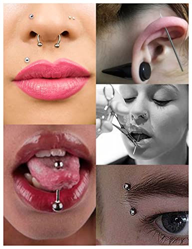 Vsnnsns 9 Style 316L Surgical Steel Body Piercing Tools Kit Piercing Clamps Forceps Use for Nose Septum Lip Tongue Eyebrow Belly Rings Ear Dermal Piercing Jewelry Kit Tools - color: Style 1, Piercing Clamp Forceps