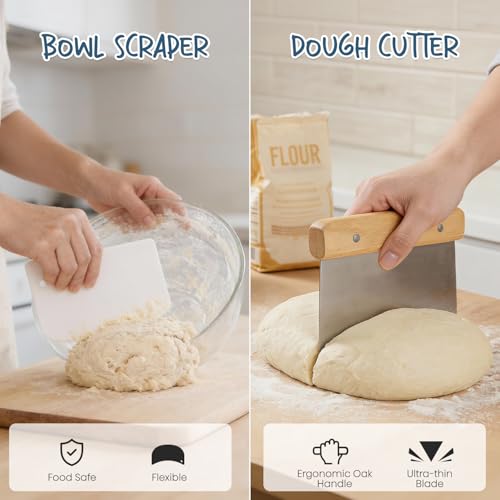 Rorecay Sourdough Starter Kit with Banneton Bread Proofing Baskets
