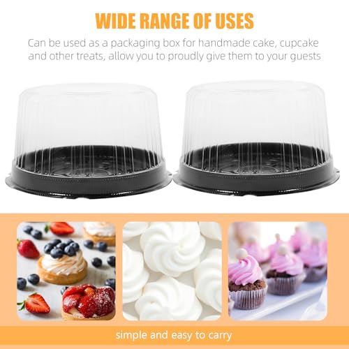 Operitacx 10pcs Clear Food Container Cake Containers Carriers Packaging with Lids 6inch(Style) - color: Transparent