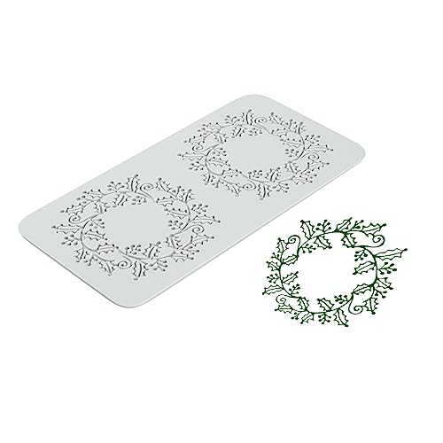 Restaurantware Pastry Tek Fondant Impression Mat 1 Reusable Fondant Embosser - Autumn Leaf Halo Pliable Gray Silicone Cake Impression Mat Dishwashable For Cake Decoration - style: Autumn Leaf Halo