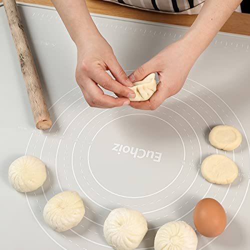 Silicone Pastry Non Stick Baking Mat 32"*24" Dough Rolling Edge Heightening - color: Light Grey, size: 32"L x 24"W